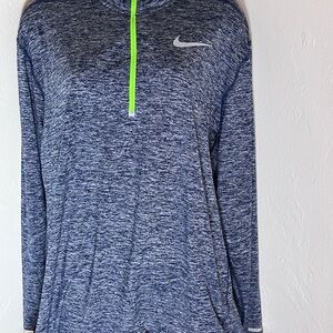 Nike Dri-Fit Women Size M Gray Stretch Mock Neck Athletic Pullover Top
